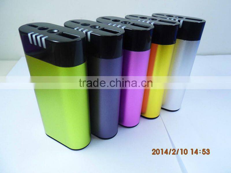 Fashion aluminum cover 5200mah power bank with led torch,flashlight ,battery charger