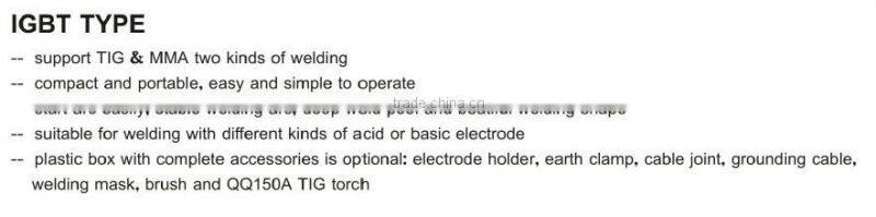 2015 Chinese IGBT new DC Inverter HF TIG/MMMA Welder TIG-200 portable inverter welding machine argon welder Cheap for sales