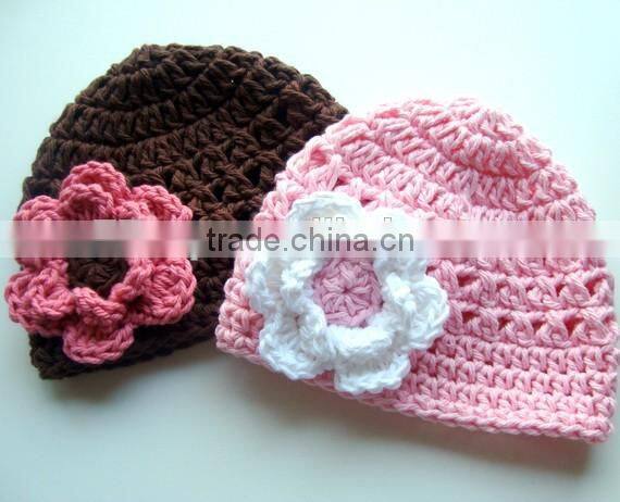 Newborn Baby Girl Crochet Flower Sun Hat