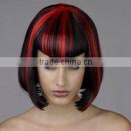 2014 hot sale short black and red cosplay wig