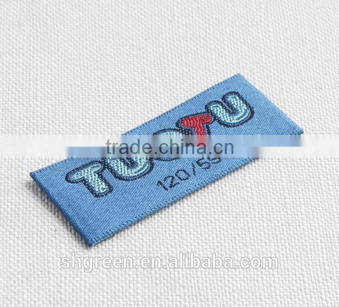 straight cut black background black logo woven label