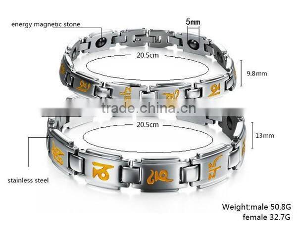 Aquarius Elegant Stainless steel Magnetic Therapy Pain Relief Bracelet for Arthritis and Carpal Tunnel