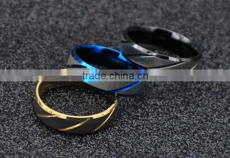 high polished plated rings 3 colors mens rings simple stainless steel fashion rings jewelry