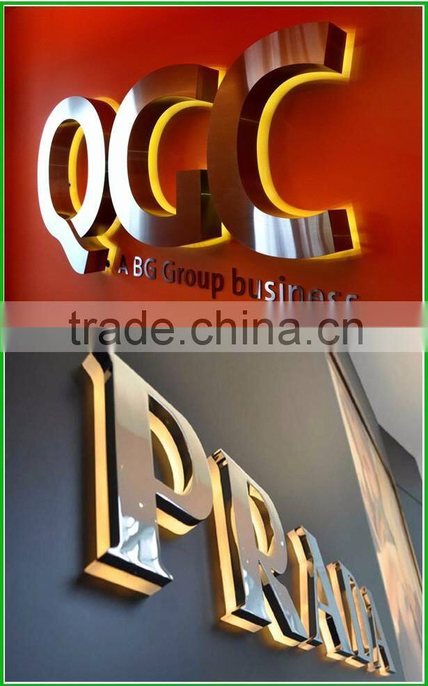 New!!! 3 Years Warranty 3D Backlit Letter Mirror Polished Stainless Steel