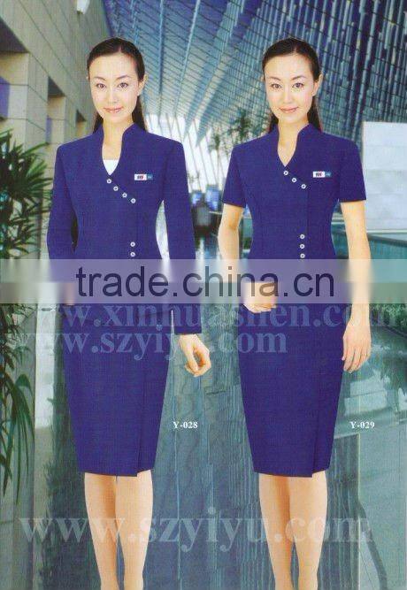 Red airline stewardess uniforms