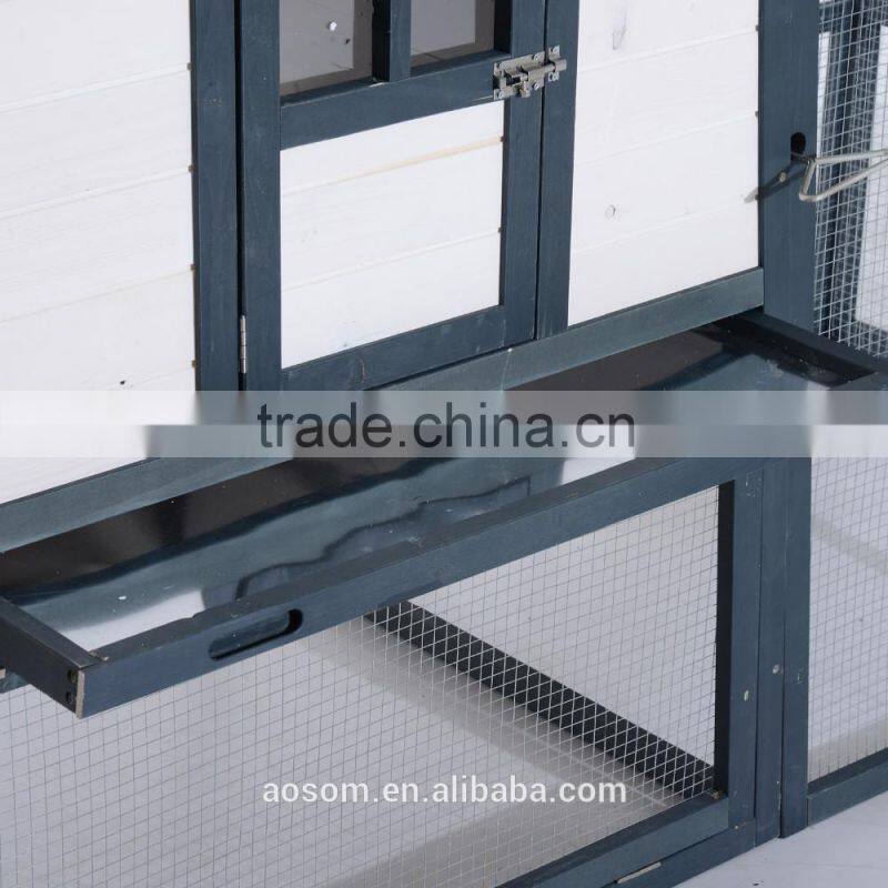 Pawhut 90" x 41" x 59" Dutch Gambrel Style Chicken Coop w/Nesting Box and Outdoor Run