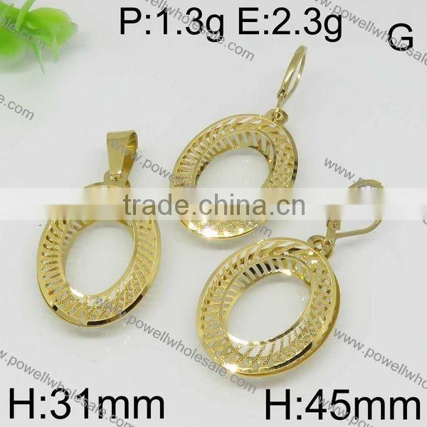 New arrival popular gold plated dubai gold jewelry set