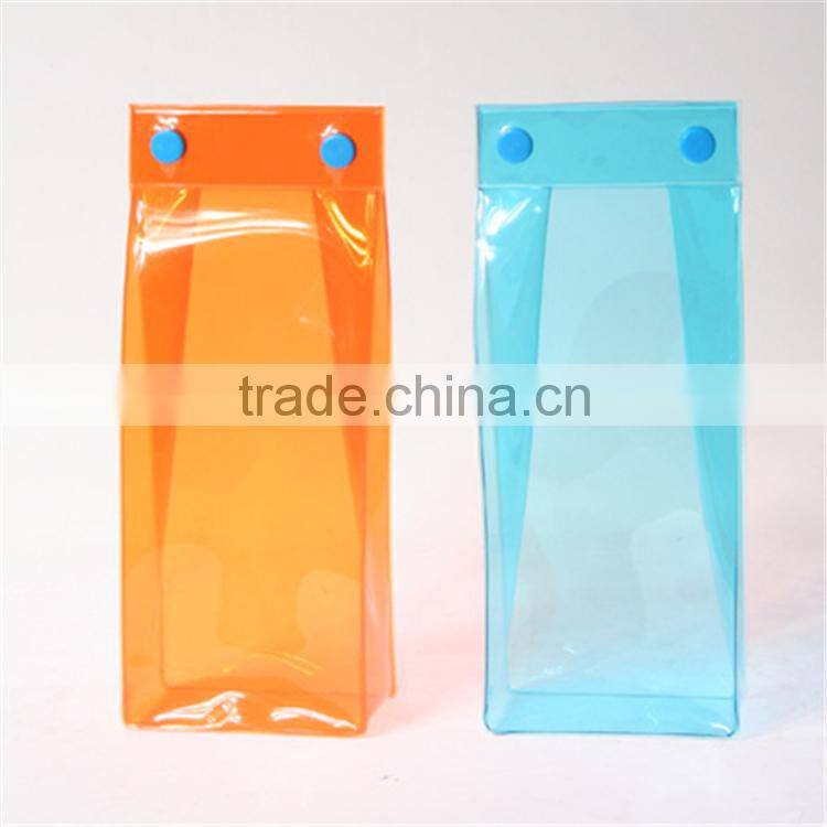 Custom Button Closure Colorful PVC bag