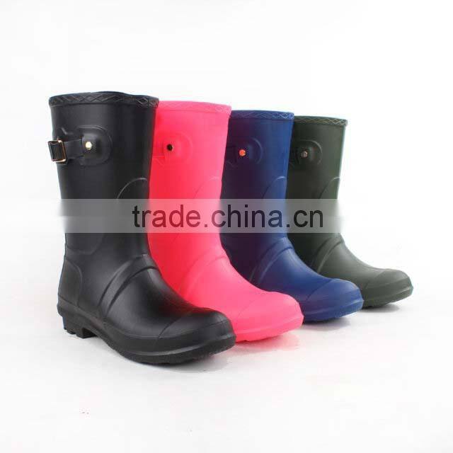 black elegant cowboy lady pvc rain boots