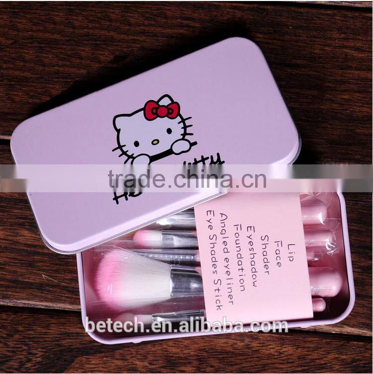 hello kitty makeup brushes pink wood handle synthetic hair make up brush set