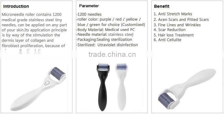 factory direct wholesale body roller derma roller price with 1200needles