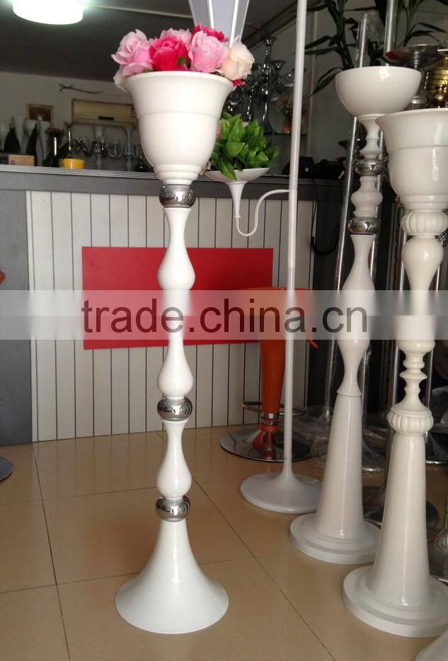 1.1m white metal tall flower stand for party stage decoration