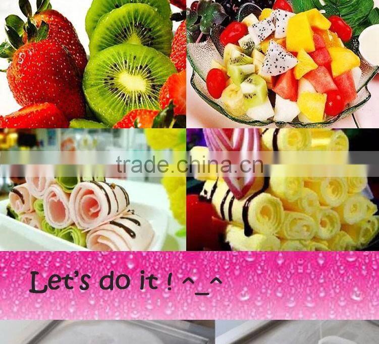 commercial hot sale flat pan fry ice cream machine/fried cream machine(2+10)
