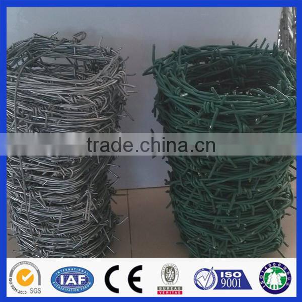 Cheap! Hot dip/ Electric galvanized Double Twist Barbed wire fencing real factory (ISO)