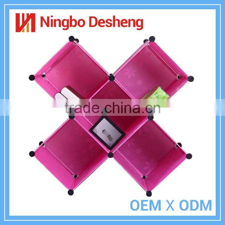 Hot sale plastic furniture quilt diy storage cube cabinet wardrobe