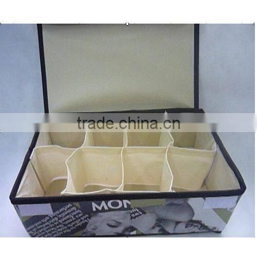 Storage box with PP lamination, 8 grids container for toy/bra/remote control(BBHT003)