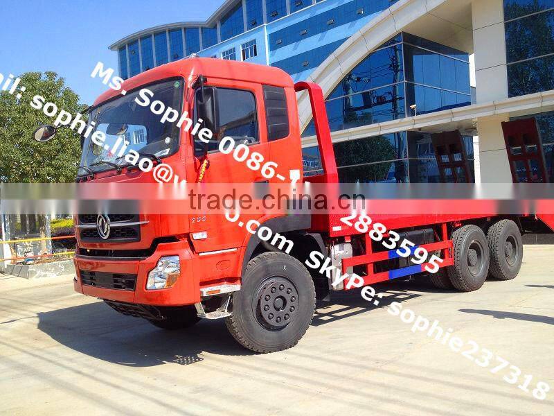 Dongfeng 10 wheels flatbed truck,bulldozer transportation truck,carry bulldozer truck