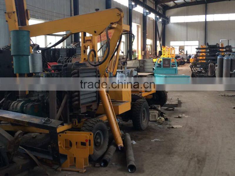 High verticality guardrail pile driver