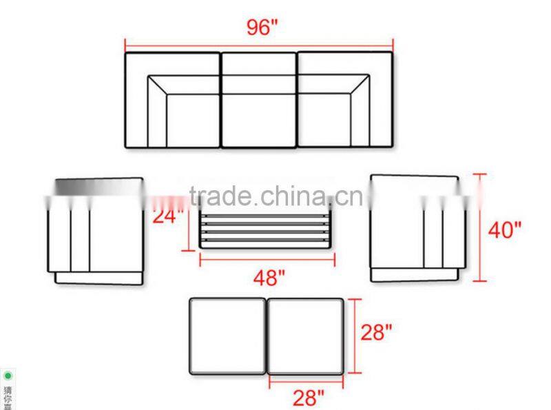 Alibaba wholesale modern indoor sectional rattan furniture living room sofa set