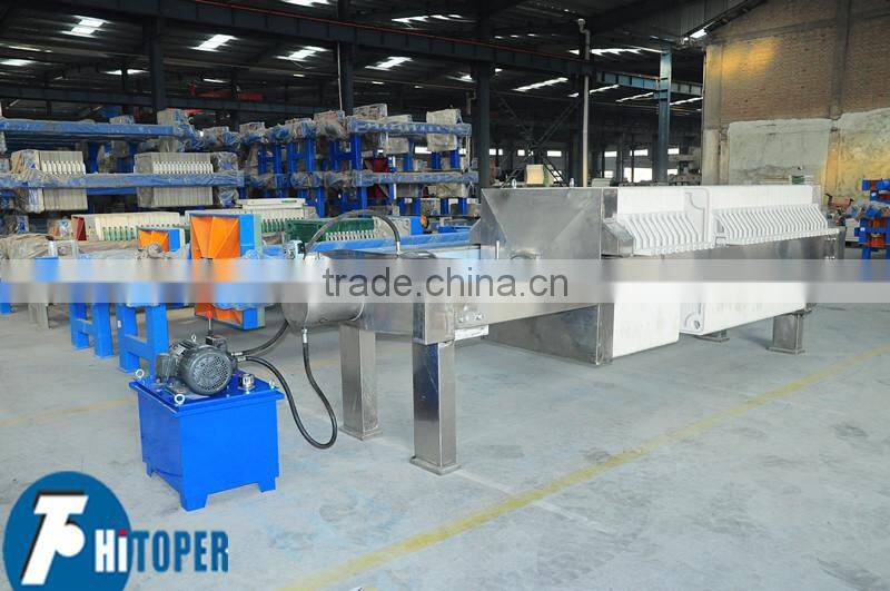 Filter press for waste water in types of food packaging