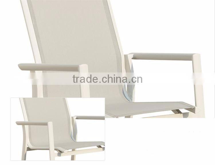 Aluminum Furniture Extendable Table And Mesh Chair