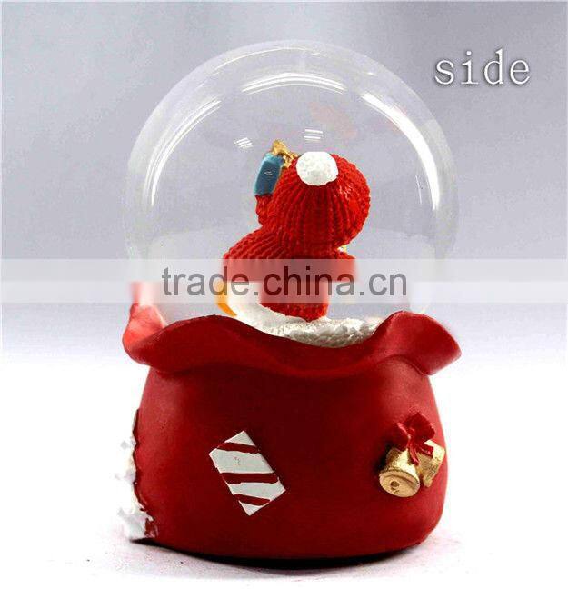 Christmas theme resin penguin lighted snow globes