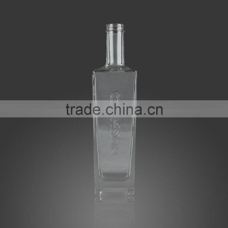 750ml Empty Crystal Clear Glass Wine Bottle, Hot Sale High Quality Vodka Bottle
