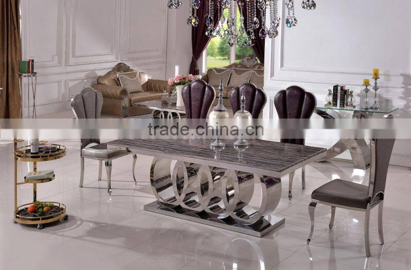 TH382 modern black leather dining room table sets