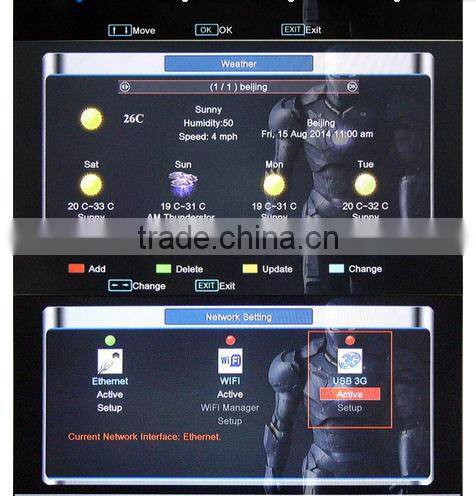 Hot selling Original Openbox V8S Satellite Receiver V8 With UK TP Support 2xUSB WiFi WEB TV Weater Forecast
