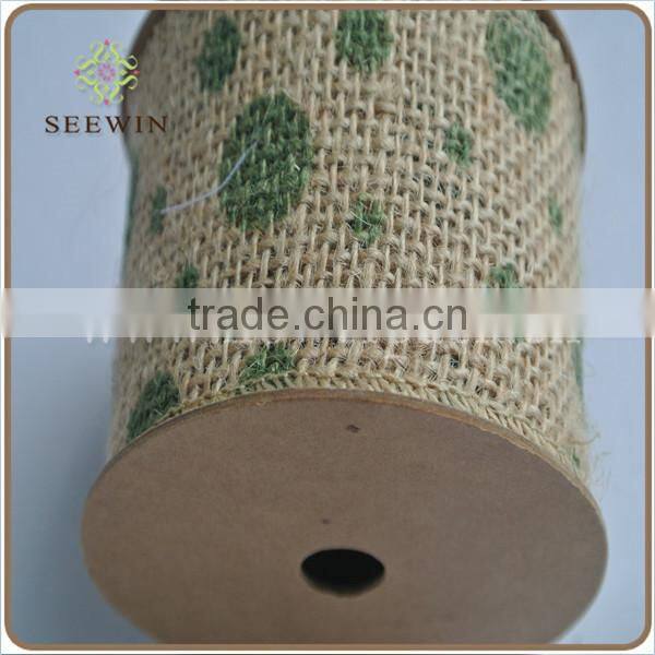 2015 natural cute dots for packing jute ribbon