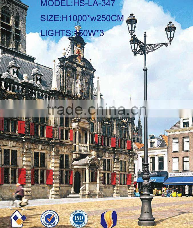 Outdoor decorative cast iron street lighting pole/lamp post made in Botou