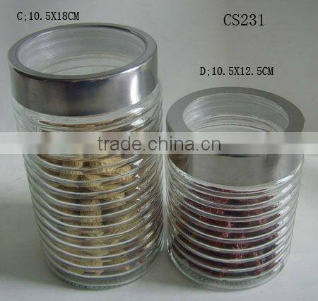 transparent cylinder glass canister sets