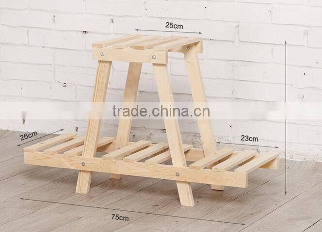 High quanlity solid wood flower shelf