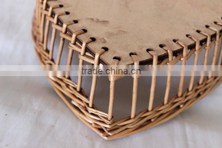 Hot sale graceful Eco-friendly hand weaved strong little poly rattan wicker basket for supermarket