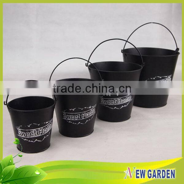 Home decoration black and sliver bag shape flower pot for balcony