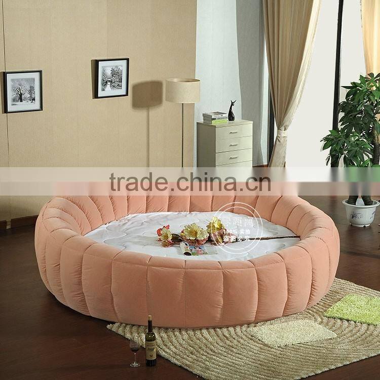 MMD03 sweet pink & blue pumpkin round bed can be customized 2016 alibaba new classic children kids baby furniture