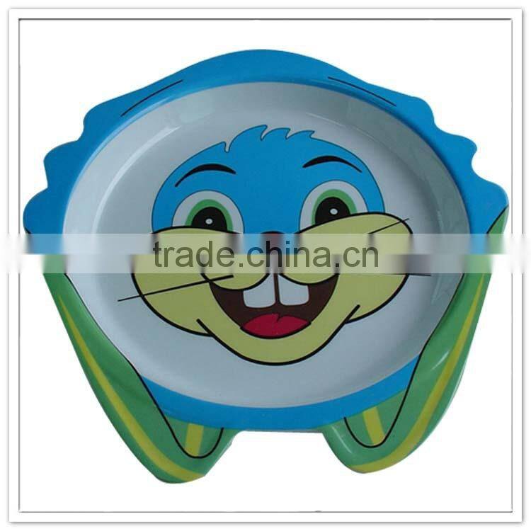 Cheap rabbit head shape lively resuable melamine cat bowl