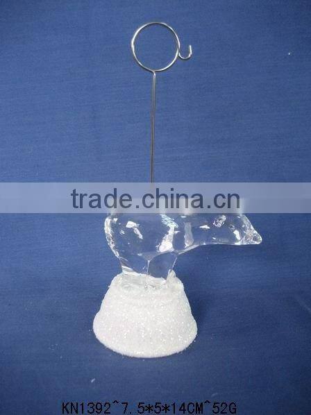 acrylic led lighting snowman gift box card holder for office supplier