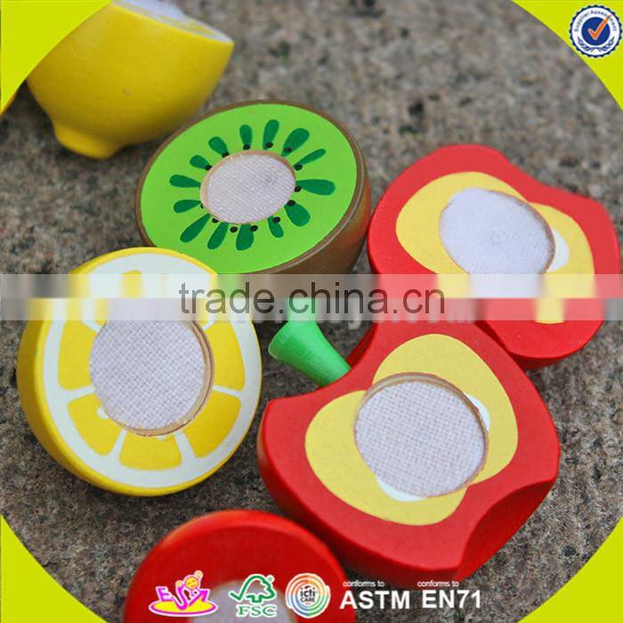 wholesale baby wooden cutting fruit toy, DIY kids wooden cutting fruit toy, role play wooden cutting fruit toy W10B112