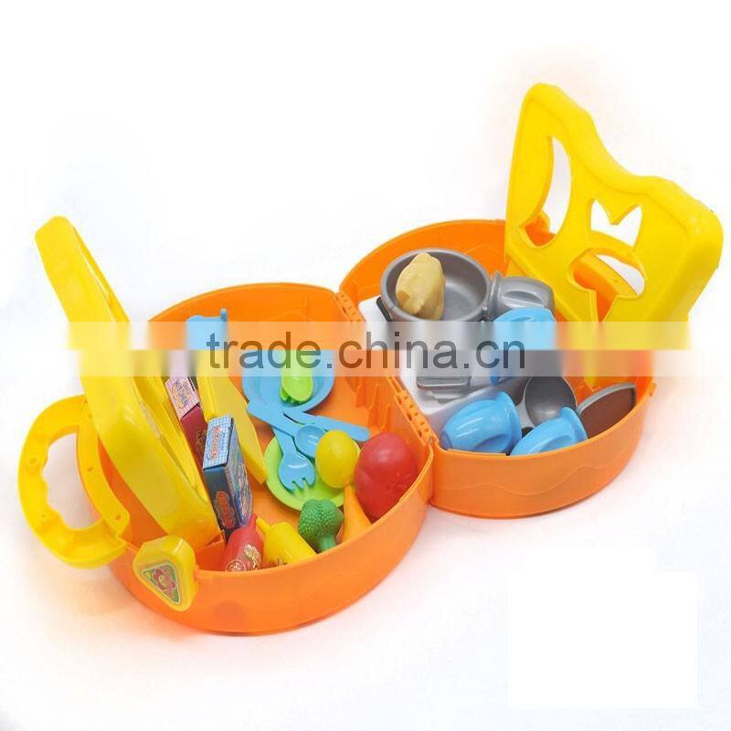 Mini kids pretend play food set funny plastic meat tray food toy in kitchen