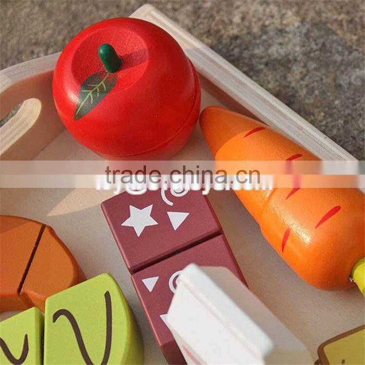 New design preschool food set toys wooden kids play food W10B184