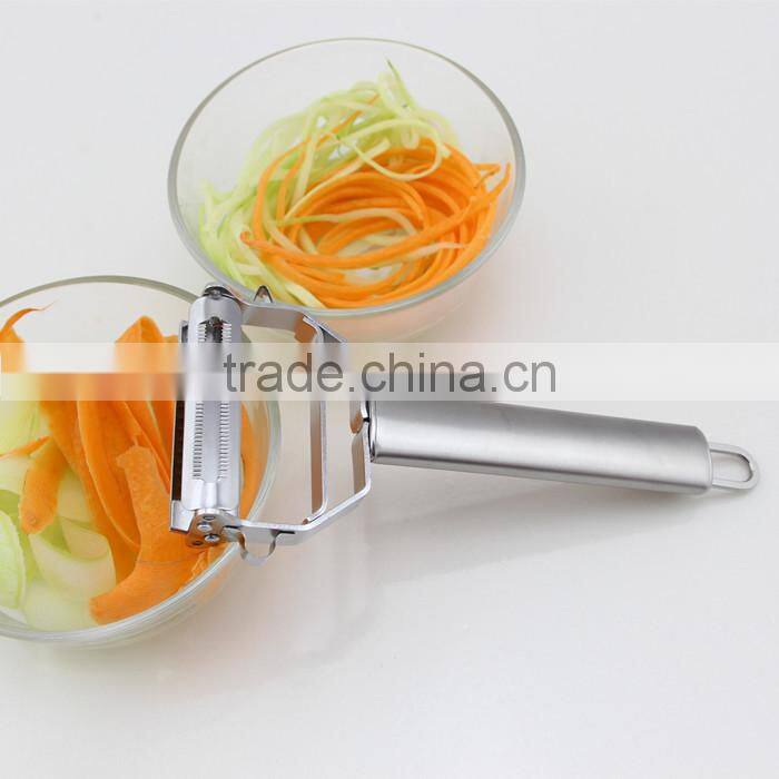 Super Quality Stainless Steel 4 in 1 Function Julienne Peeler with Round Handle