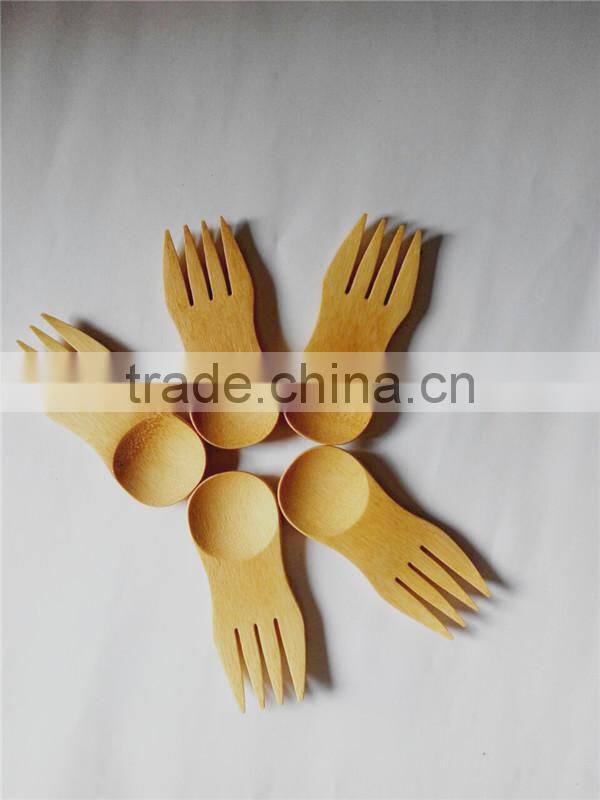 Wholesale reusable Bamboo spork/ flatware wooden customized