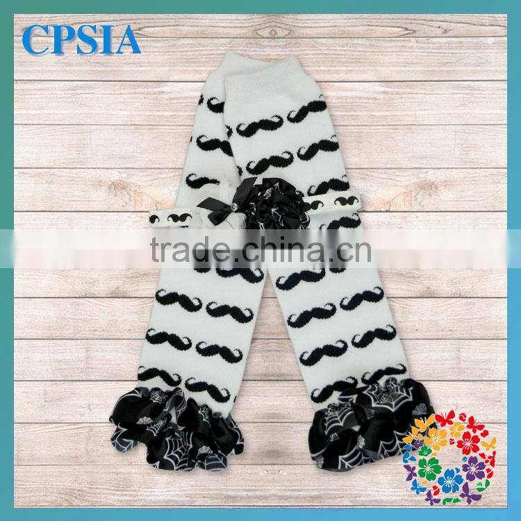Hot sale Hallowmas black Pattern children leg warmer black lacework and white spider web baby leg warmer Wholesale