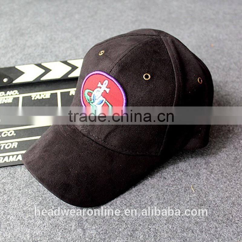 Custom Suede Fabric Embroidery Patch Baseball Cap Without Button