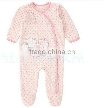 Super Cute 100% cotton unisex long sleeve baby romper wholesale