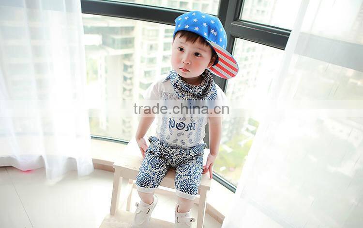 Children's cotton printing cool suit with triangular bandage