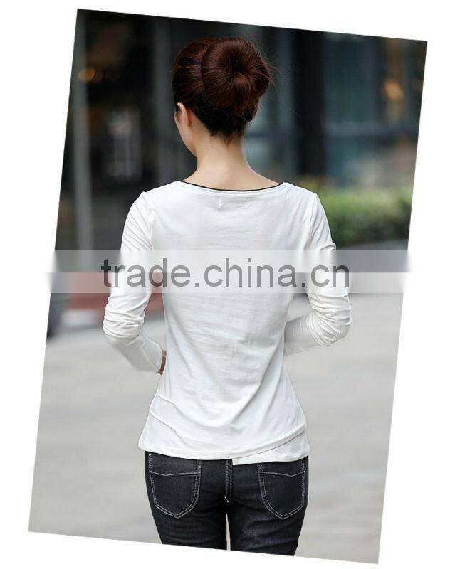 Ladies t-shirt print design,women fashion long t shirt