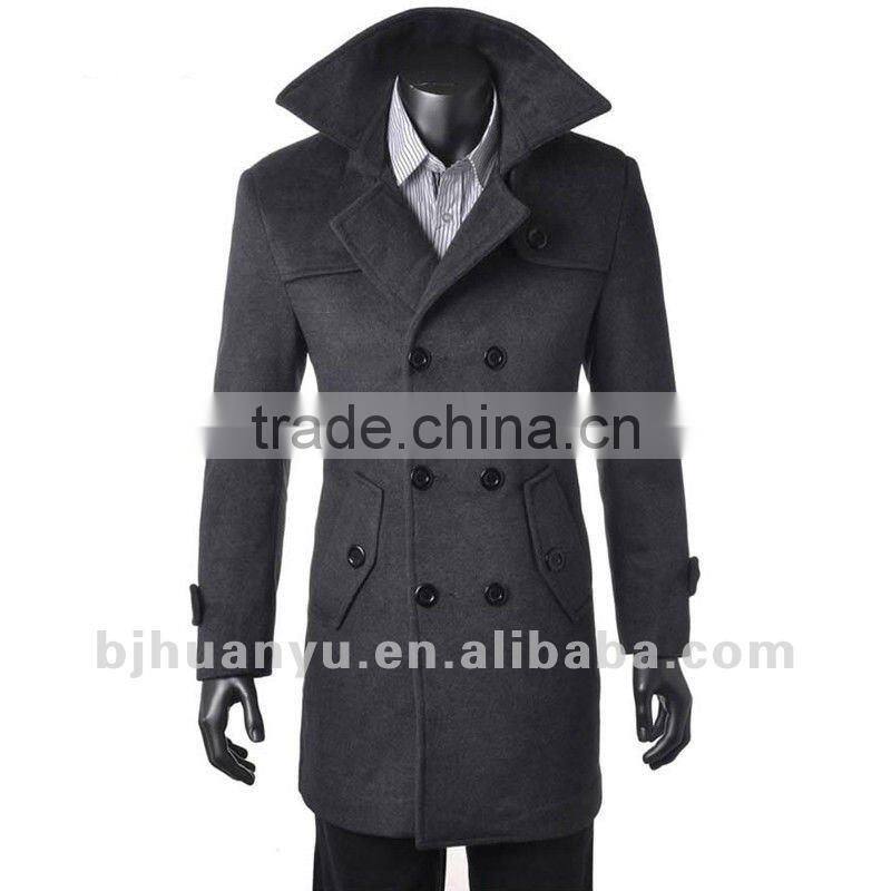 man Spring and Autumn long style grey color jacket 2015