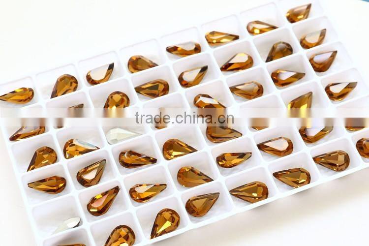 Point back tear/water drop shape crystal rhinstone Crystal fancy stone for Wedding Dress